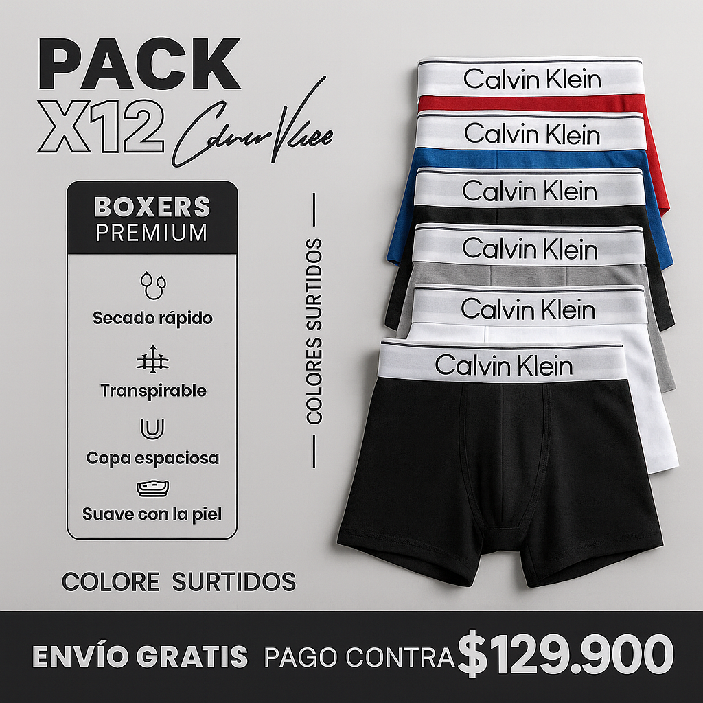 12 Boxers Tela Premium CK En promocion LIIMITADA