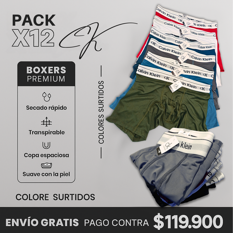 12 Boxers Tela Premium CK En promocion LIIMITADA