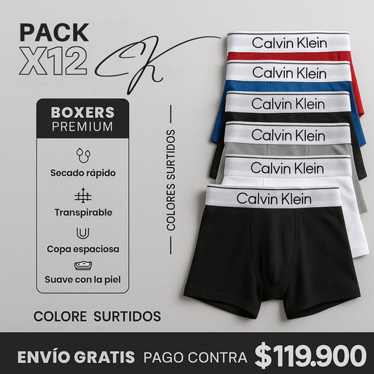 12 Boxers Tela Premium CK En promocion LIIMITADA